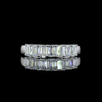 14K White Gold 7-Stone Eternity Band with Emerald Cut Lab-Grown Diamonds - 1.05 Carat Total Weight, E-F Color, VS1 Clarity - Covaloro Fine Jewelry