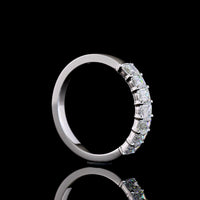 14K White Gold 7-Stone Eternity Band with Emerald Cut Lab-Grown Diamonds - 1.05 Carat Total Weight, E-F Color, VS1 Clarity - Covaloro Fine Jewelry