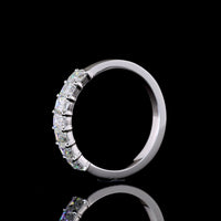 14K White Gold 7-Stone Eternity Band with Emerald Cut Lab-Grown Diamonds - 1.05 Carat Total Weight, E-F Color, VS1 Clarity - Covaloro Fine Jewelry