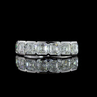 14K White Gold 7-Stone Eternity Band with Half-Bezel Set Asscher Cut Lab Diamonds - 2.13 Carats Total Diamond Weight - Covaloro Fine Jewelry