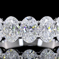 14K White Gold 7-Stone Eternity Band with North-South Oval Cut Lab Diamonds - 3.01 Carats Total Diamond Weight - Covaloro Fine Jewelry