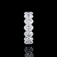 14K White Gold 7-Stone Eternity Band with North-South Oval Cut Lab Diamonds - 3.01 Carats Total Diamond Weight - Covaloro Fine Jewelry