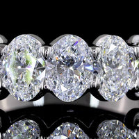 14K White Gold 7-Stone Eternity Band with North-South Oval Lab Diamonds in U-Prong Setting - 2.90 Carat Total Diamond Weight - Covaloro Fine Jewelry