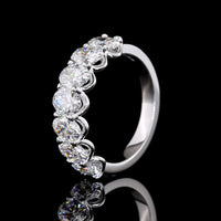 14K White Gold 7-Stone Eternity Band with North-South Oval Lab Diamonds in U-Prong Setting - 2.90 Carat Total Diamond Weight - Covaloro Fine Jewelry