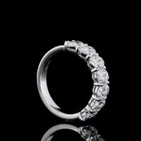 14K White Gold 7-Stone Eternity Band with North-South Prong Set Oval Cut Lab Diamonds - 2.17 Total Carat Weight, E-F Color, VS1 Clarity - Covaloro Fine Jewelry