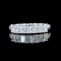 14K White Gold 7-Stone Eternity Band with North-South Prong Set Radiant Cut Lab Diamonds - 1.03 Carats Total Diamond Weight - Covaloro Fine Jewelry