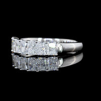 14K White Gold 7-Stone Eternity Band with North-South Prong Set Radiant Cut Lab Diamonds - 1.03 Carats Total Diamond Weight - Covaloro Fine Jewelry