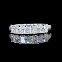 14K White Gold 7-Stone Eternity Band with North-South Prong Set Radiant Cut Lab Diamonds - 1.03 Carats Total Diamond Weight - Covaloro Fine Jewelry
