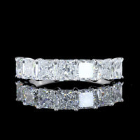 14K White Gold 7-Stone Eternity Band with Princess Cut Lab Diamonds - 2.09 Carat Total Weight, E-F Color VS Clarity - Covaloro Fine Jewelry