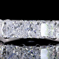 14K White Gold 7-Stone Eternity Band with Princess Cut Lab Diamonds - 2.09 Carat Total Weight, E-F Color VS Clarity - Covaloro Fine Jewelry