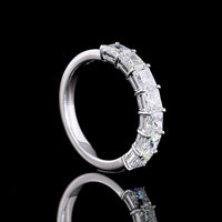 14K White Gold 7-Stone Eternity Band with Princess Cut Lab Diamonds - 2.09 Carat Total Weight, E-F Color VS Clarity - Covaloro Fine Jewelry