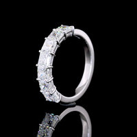 14K White Gold 7-Stone Eternity Band with Princess Cut Lab Diamonds - 2.09 Carat Total Weight, E-F Color VS Clarity - Covaloro Fine Jewelry