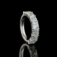 14K White Gold 7-Stone Eternity Band with Prong Set Asscher Cut Lab Diamonds - 3.99 Carats Total Diamond Weight - Covaloro Fine Jewelry