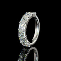 14K White Gold 7-Stone Eternity Band with Prong Set Asscher Cut Lab Diamonds - 3.99 Carats Total Diamond Weight - Covaloro Fine Jewelry