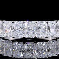14K White Gold 7-Stone Eternity Band with Prong Set Radiant Cut Lab Diamonds - 2.01 Carats Total Diamond Weight - Covaloro Fine Jewelry