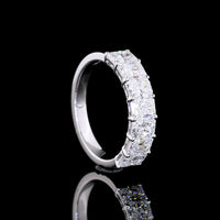 14K White Gold 7-Stone Eternity Band with Prong Set Radiant Cut Lab Diamonds - 2.01 Carats Total Diamond Weight - Covaloro Fine Jewelry