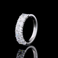 14K White Gold 7-Stone Eternity Band with Prong Set Radiant Cut Lab Diamonds - 2.01 Carats Total Diamond Weight - Covaloro Fine Jewelry