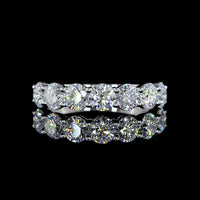 14K White Gold 7-Stone Eternity Band with Round Brilliant Cut Lab Diamonds - 1.95 Carats Total Diamond Weight - Covaloro Fine Jewelry