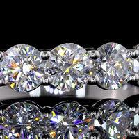 14K White Gold 7-Stone Eternity Band with Round Brilliant Cut Lab Diamonds - 1.95 Carats Total Diamond Weight - Covaloro Fine Jewelry