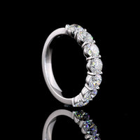 14K White Gold 7-Stone Eternity Band with Round Brilliant Cut Lab Diamonds - 1.95 Carats Total Diamond Weight - Covaloro Fine Jewelry