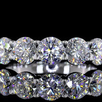 14K White Gold 7-Stone Eternity Band with Round Brilliant Cut Lab Diamonds - 3.04 Carats Total Diamond Weight - Covaloro Fine Jewelry
