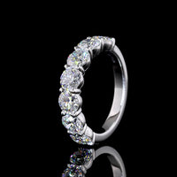 14K White Gold 7-Stone Eternity Band with Round Brilliant Cut Lab Diamonds - 3.04 Carats Total Diamond Weight - Covaloro Fine Jewelry