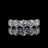 14K White Gold 7-Stone Eternity Band with Round Brilliant Cut Lab Diamonds - 5.03 Carat Total Weight, E-F Color VS Clarity - Covaloro Fine Jewelry
