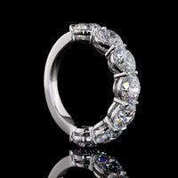 14K White Gold 7-Stone Eternity Band with Round Brilliant Cut Lab Diamonds - 5.03 Carat Total Weight, E-F Color VS Clarity - Covaloro Fine Jewelry