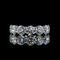 14K White Gold 7-Stone Eternity Band with Round Brilliant Lab Diamonds (E-F Color, VS Clarity) - 4.09 Carat Total Weight - Covaloro Fine Jewelry