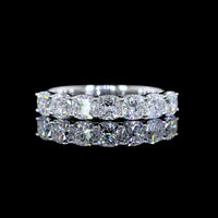 14K White Gold 7-Stone Eternity Band with Square Cushion Brilliant Cut Lab Diamonds - 1.16 Carat Total Diamond Weight - Covaloro Fine Jewelry