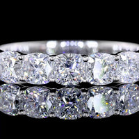 14K White Gold 7-Stone Eternity Band with Square Cushion Brilliant Cut Lab Diamonds - 1.16 Carat Total Diamond Weight - Covaloro Fine Jewelry