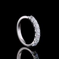 14K White Gold 7-Stone Eternity Band with Square Cushion Brilliant Cut Lab Diamonds - 1.16 Carat Total Diamond Weight - Covaloro Fine Jewelry