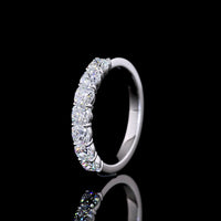 14K White Gold 7-Stone Eternity Band with Square Cushion Brilliant Cut Lab Diamonds - 1.16 Carat Total Diamond Weight - Covaloro Fine Jewelry