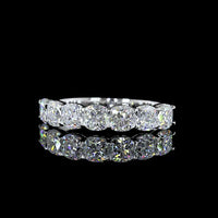 14K White Gold 7-Stone Eternity Band with Square Cushion Brilliant Lab Diamonds - 2.03 Carat Total Weight - Covaloro Fine Jewelry
