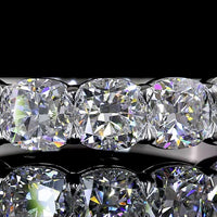 14K White Gold 7-Stone Eternity Band with Square Cushion Brilliant Lab Diamonds - 2.03 Carat Total Weight - Covaloro Fine Jewelry
