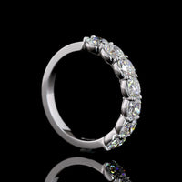 14K White Gold 7-Stone Eternity Band with Square Cushion Brilliant Lab Diamonds - 2.03 Carat Total Weight - Covaloro Fine Jewelry