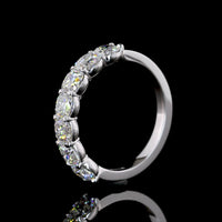 14K White Gold 7-Stone Eternity Band with Square Cushion Brilliant Lab Diamonds - 2.03 Carat Total Weight - Covaloro Fine Jewelry