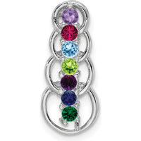 14K White Gold 7-Stone Family Pendant Mounting with Rhodium Plating by Oro Pregiato