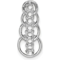 14K White Gold 7-Stone Family Pendant Mounting with Rhodium Plating by Oro Pregiato