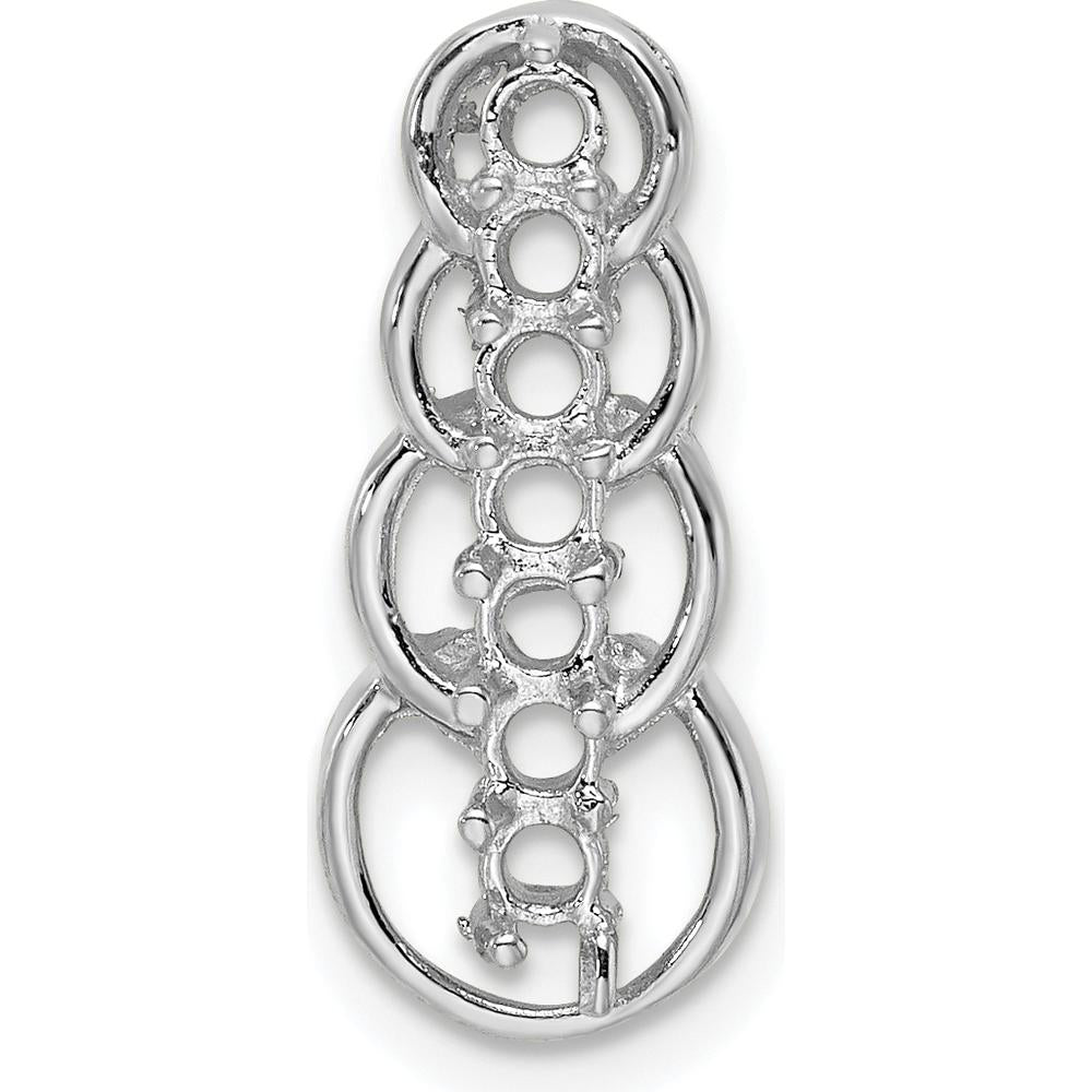 14K White Gold 7-Stone Family Pendant Mounting with Rhodium Plating by Oro Pregiato