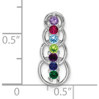 14K White Gold 7-Stone Family Pendant Mounting with Rhodium Plating by Oro Pregiato