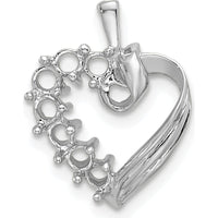 14K White Gold 7 Stone Family Pendant Mounting with Rhodium Plating by Oro Pregiato