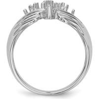 14K White Gold 7-Stone Family Ring Mounting with Tapered Band and Prong Setting by Oro Pregiato