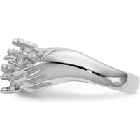 14K White Gold 7-Stone Family Ring Mounting with Tapered Band and Prong Setting by Oro Pregiato