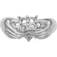14K White Gold 7-Stone Family Ring Mounting with Tapered Band and Prong Setting by Oro Pregiato