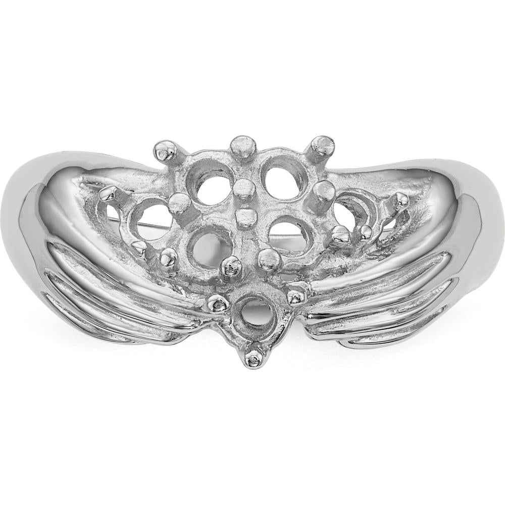 14K White Gold 7-Stone Family Ring Mounting with Tapered Band and Prong Setting by Oro Pregiato