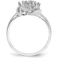14K White Gold 7-Stone Mother's Ring Mounting with Polished Finish and Rhodium Plating by Monteluci Fine Jewelry
