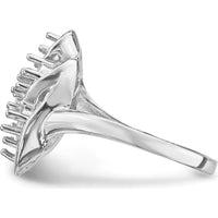 14K White Gold 7-Stone Mother's Ring Mounting with Polished Finish and Rhodium Plating by Monteluci Fine Jewelry