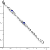 14K White Gold 7" Tanzanite and Diamond Bracelet - 0.38 Carats Total Tanzanite Weight by Oro Pregiato