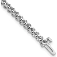 14K White Gold 7" Tennis Bracelet Mounting for 2.9 Carat Total Round Diamonds - 58 Two-Prong 2.3mm Settings by Monteluci Fine Jewelry